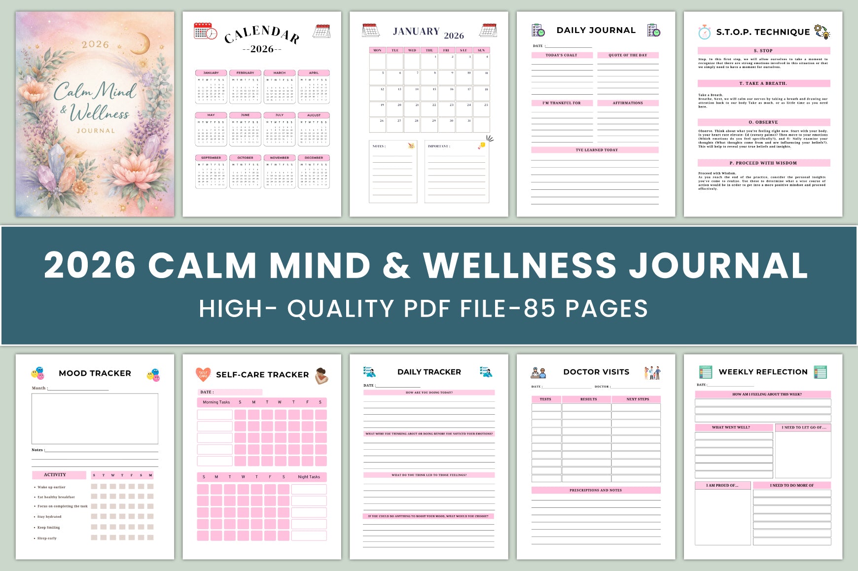 Calm Mind Wellness Journal