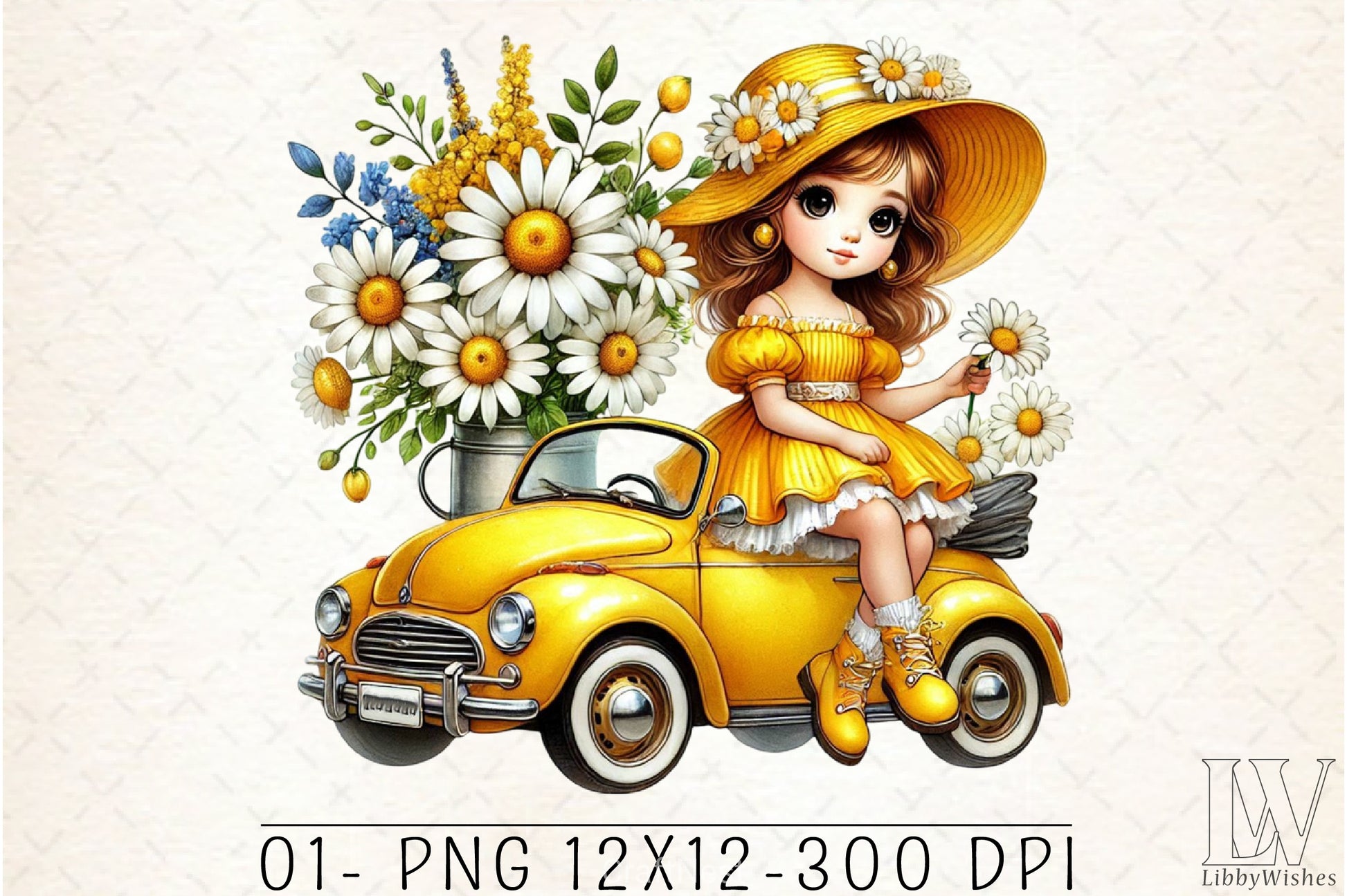 Daisy Girl Clipart Bundle - CraftNest - Digital Crafting and Art