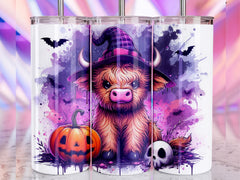 Halloween Highland Cow Tumbler Wrap Bundle 13 - CraftNest - Digital Crafting and Art