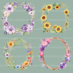 Floral Frames Clipart Bundle 2 - CraftNest - Digital Crafting and Art