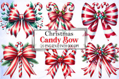 Christmas Candy Bow Clipart Bundle - CraftNest - Digital Crafting and Art