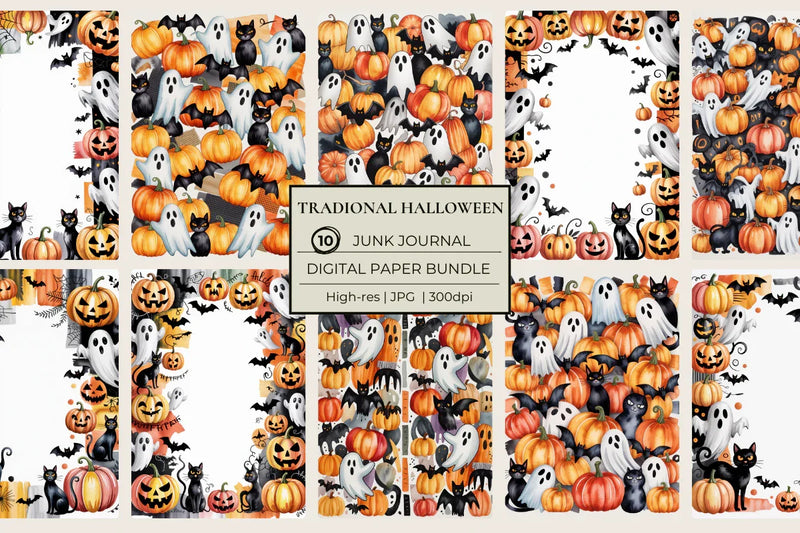 Traditional Halloween Junk Journal Papers - CraftNest - Digital Crafting and Art