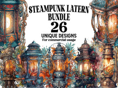 Steampunk Lanterns Clipart - CraftNest