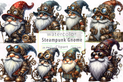 Steampunk Gnome Clipart Bundle - CraftNest - Digital Crafting and Art