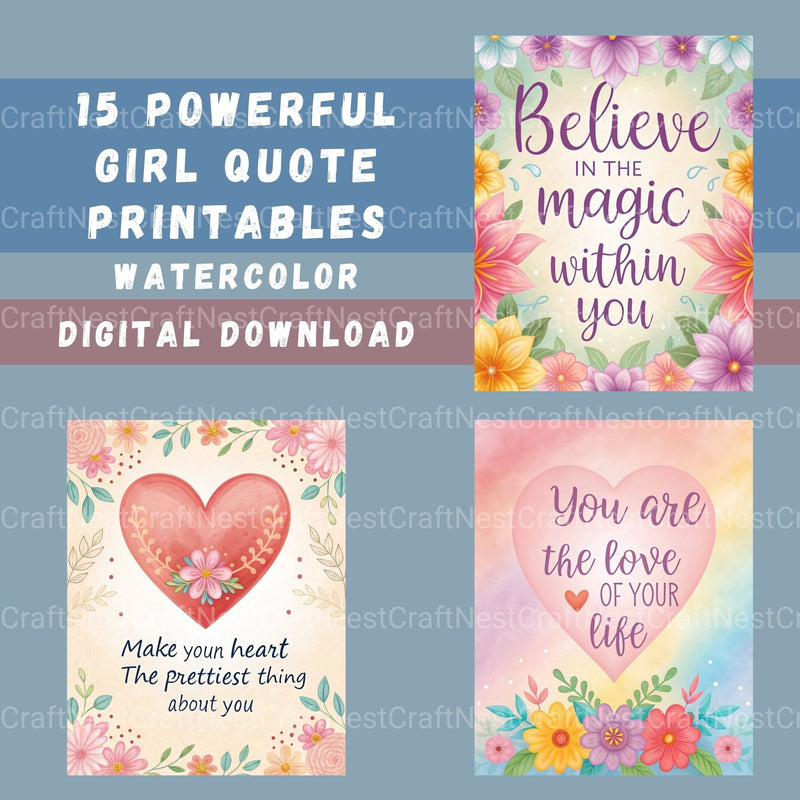 Girl Quotes Pastel Clipart Bundle - CraftNest - Digital Crafting and Art