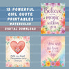 Girl Quotes Pastel Clipart Bundle