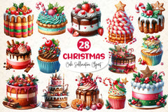 Christmas Cake Clipart Bundle 3 - CraftNest - Digital Crafting and Art