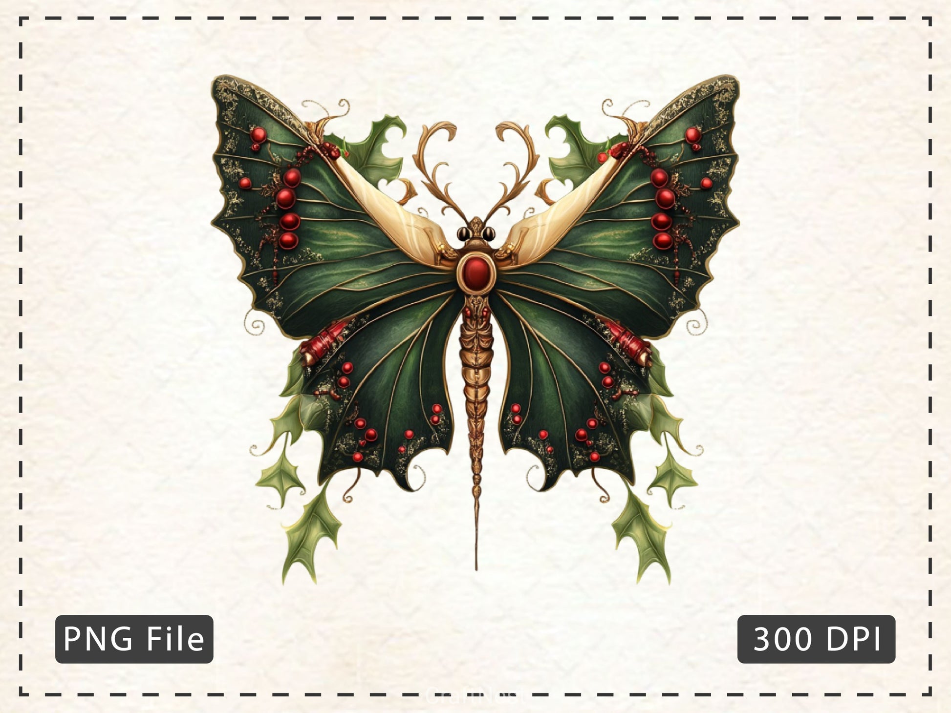 Christmas Butterfly Clipart Bundle - CraftNest - Digital Crafting and Art