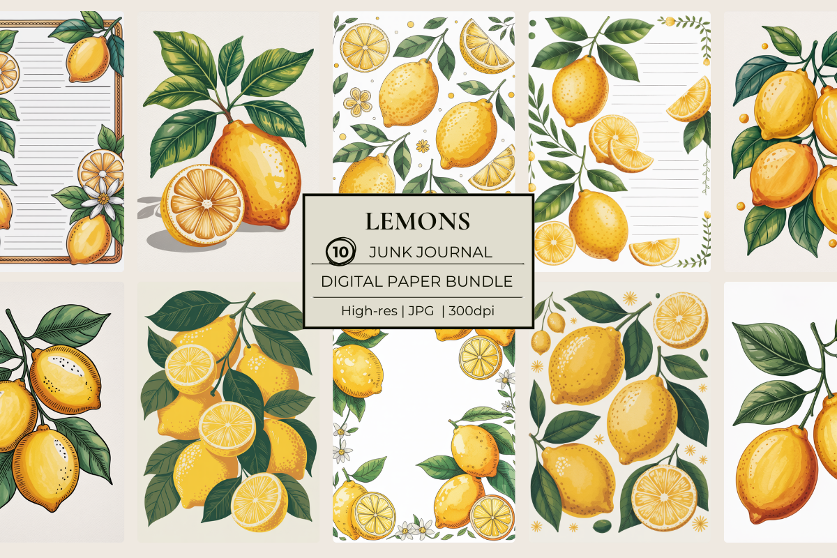 Lemons Junk Journal Papers