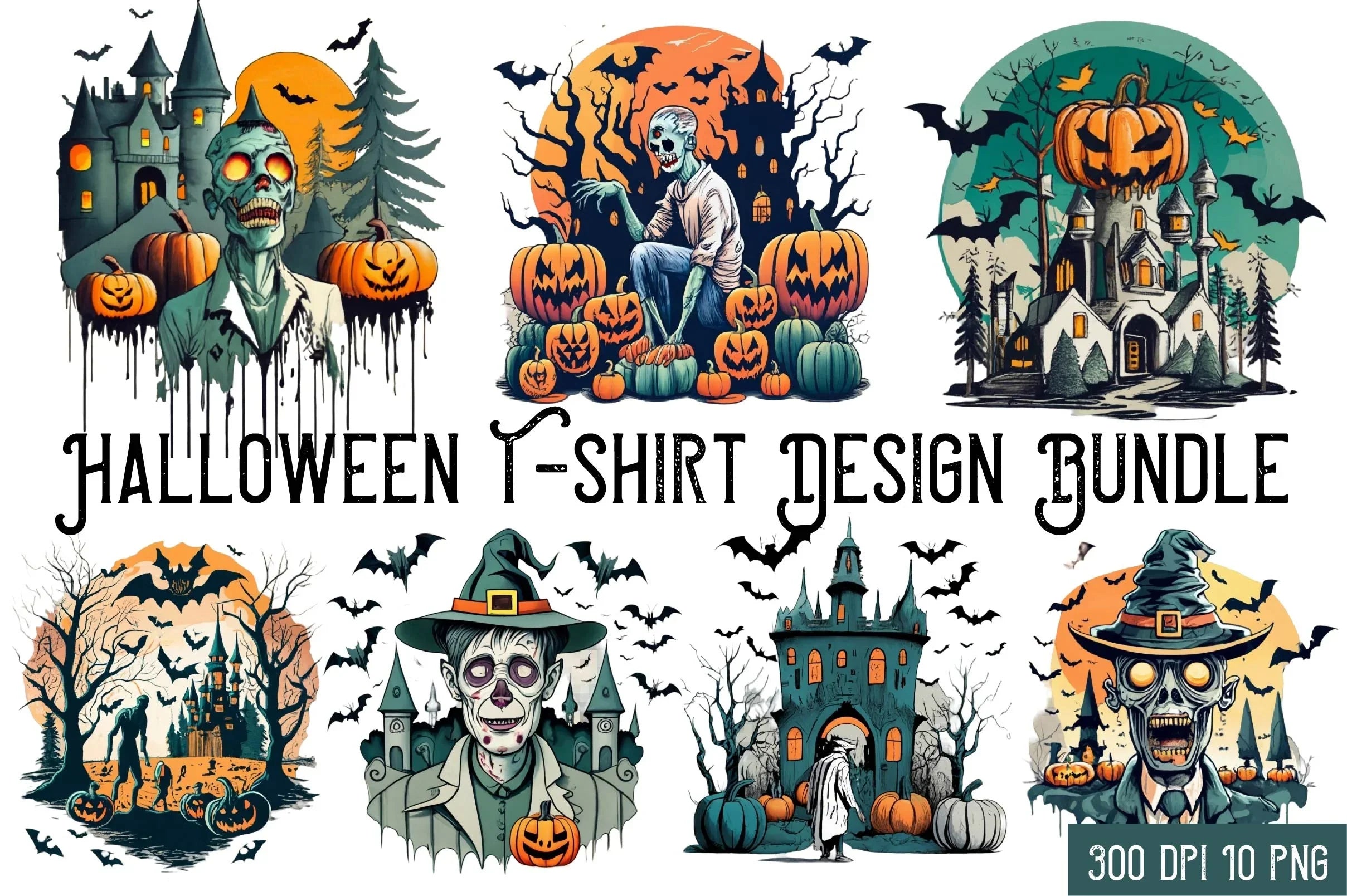 Halloween T Shirt Design Clipart Bundle - CraftNest - Digital Crafting and Art