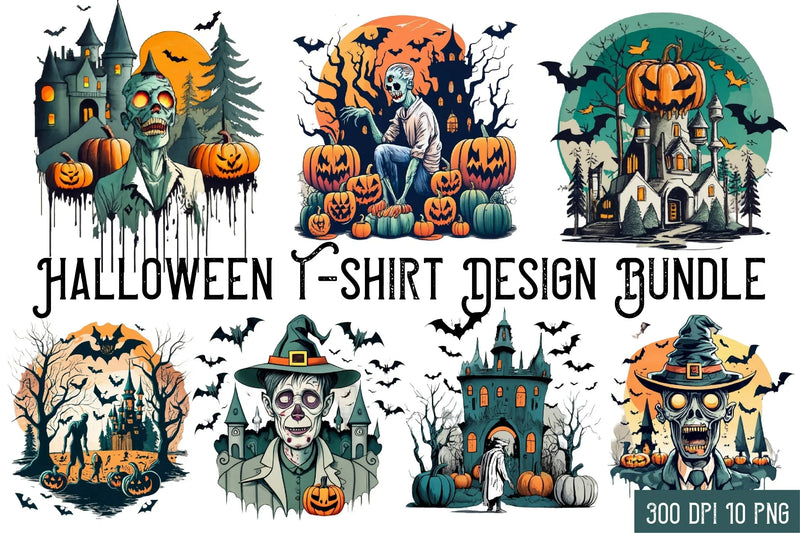 Halloween T Shirt Design Clipart Bundle - CraftNest - Digital Crafting and Art