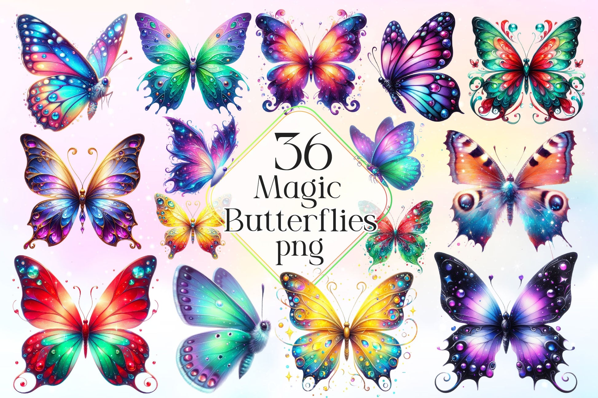 Magic Butterflies Butterfly Clipart Bundle - CraftNest - Digital Crafting and Art