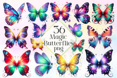 Magic Butterflies Butterfly Clipart Bundle - CraftNest - Digital Crafting and Art