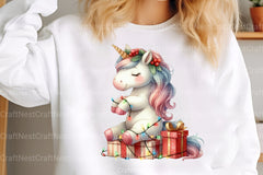 Christmas Unicorns Festive Clipart Bundle - CraftNest - Digital Crafting and Art