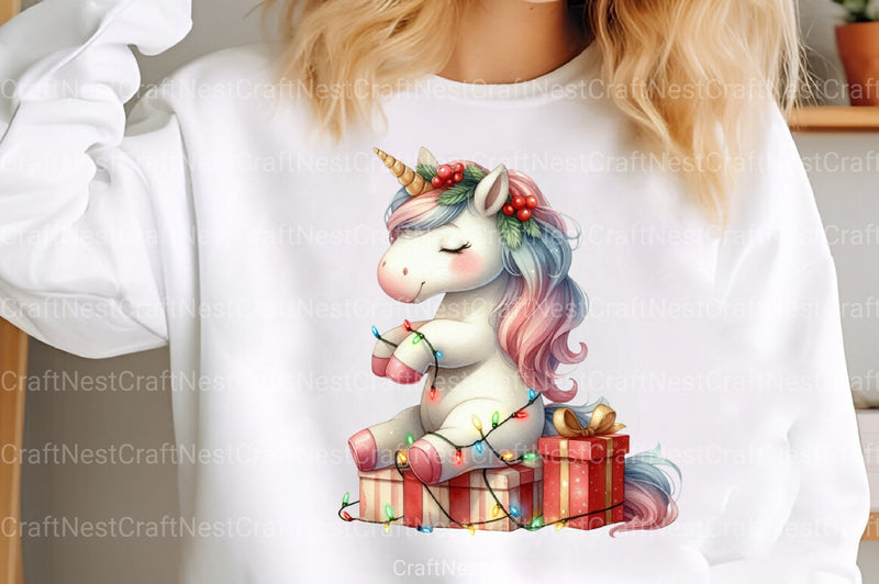 Christmas Unicorns Festive Clipart Bundle - CraftNest - Digital Crafting and Art
