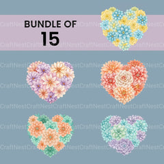 Flower Heart Clipart Bundle - CraftNest - Digital Crafting and Art