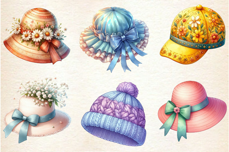 Spring Hats Clipart Bundle 2 - CraftNest - Digital Crafting and Art