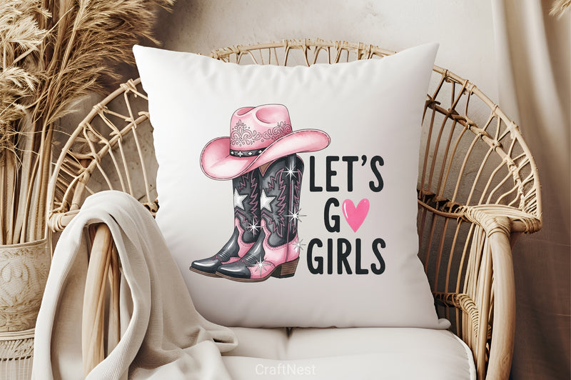 Let's Go Girls Cowgirl Boots Clipart Bundle - CraftNest - Digital Crafting and Art