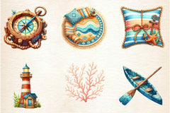 Rustic Coastal Cottage Elements Clipart Bundle - CraftNest - Digital Crafting and Art