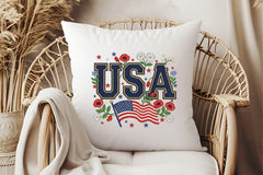 Floral Embroidery USA Retro Clipart Bundle - CraftNest - Digital Crafting and Art