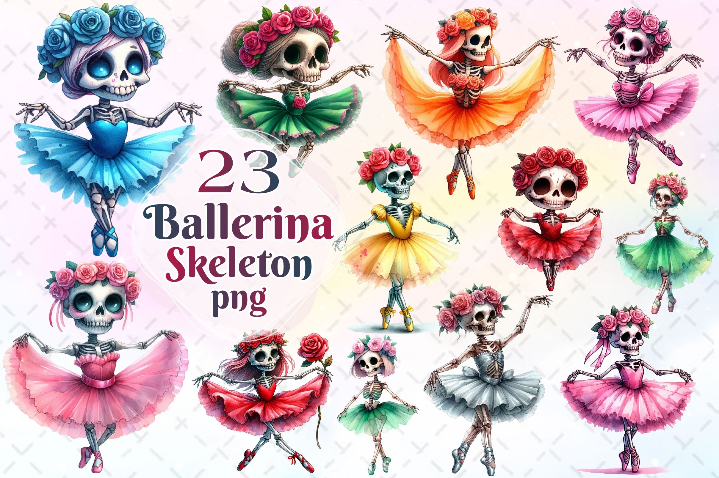 Ballerina Skeleton Clipart Bundle - CraftNest - Digital Crafting and Art
