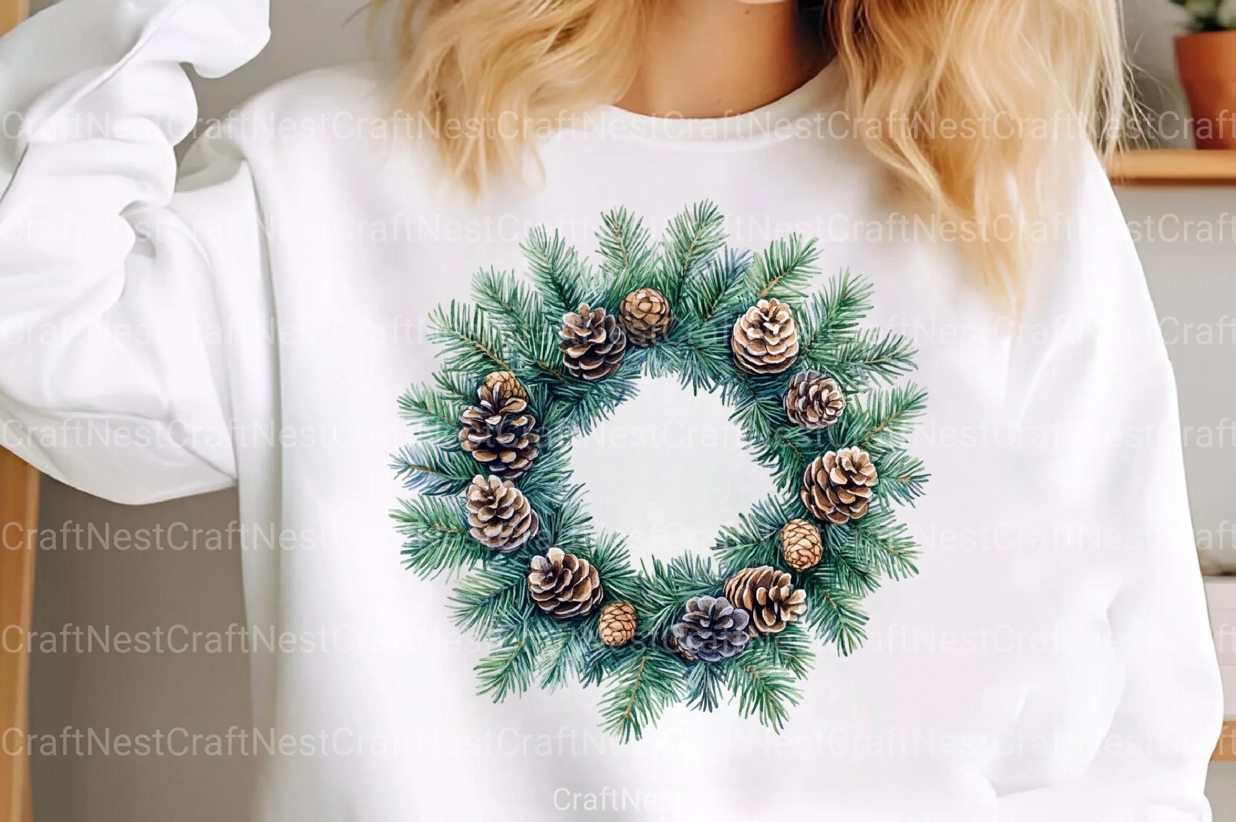 Vintage Green Christmas Winter Clipart Bundle - CraftNest - Digital Crafting and Art