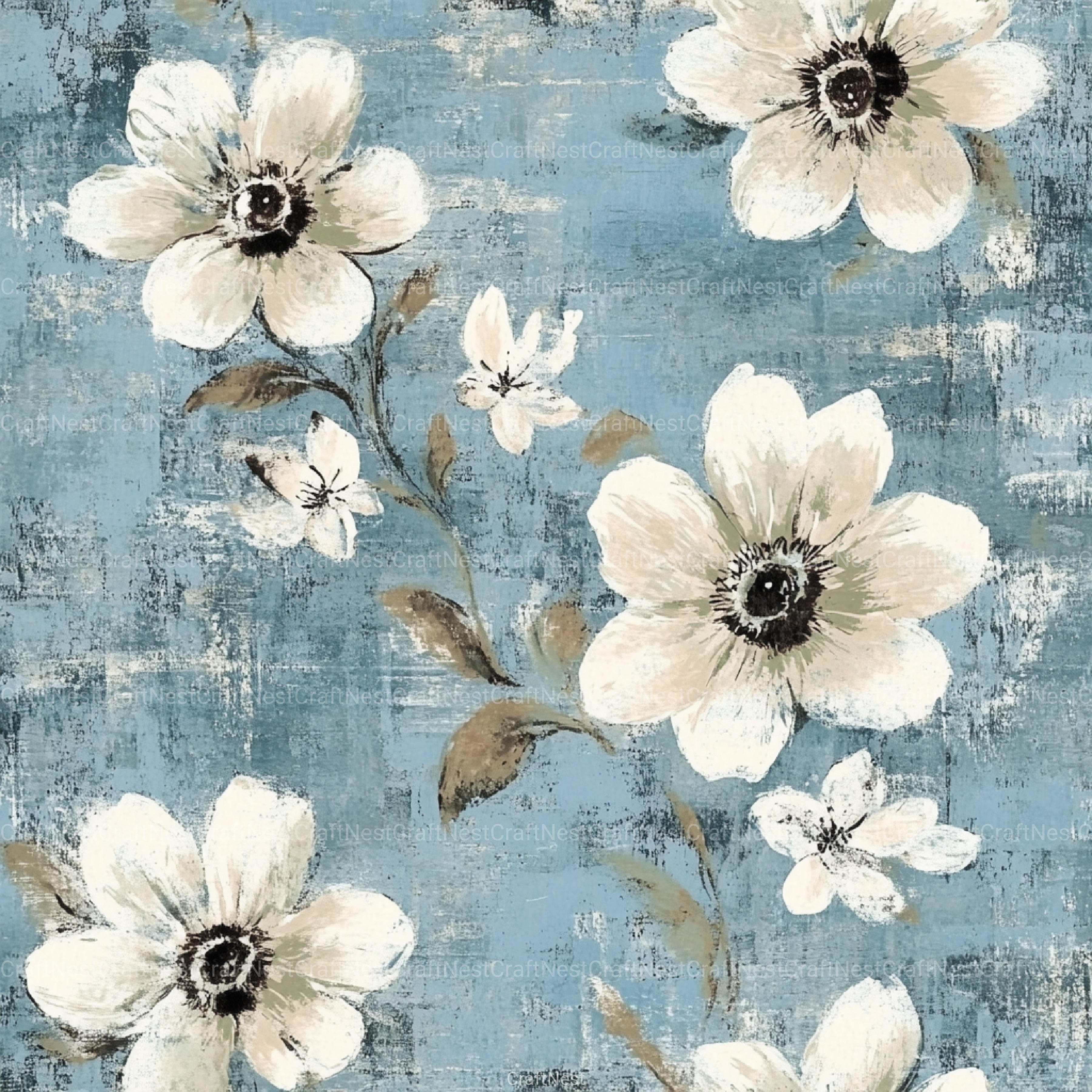 Shabby Chic Flowers Seamless Patterns Digital Paper - CraftNest - Digital Crafting and Art