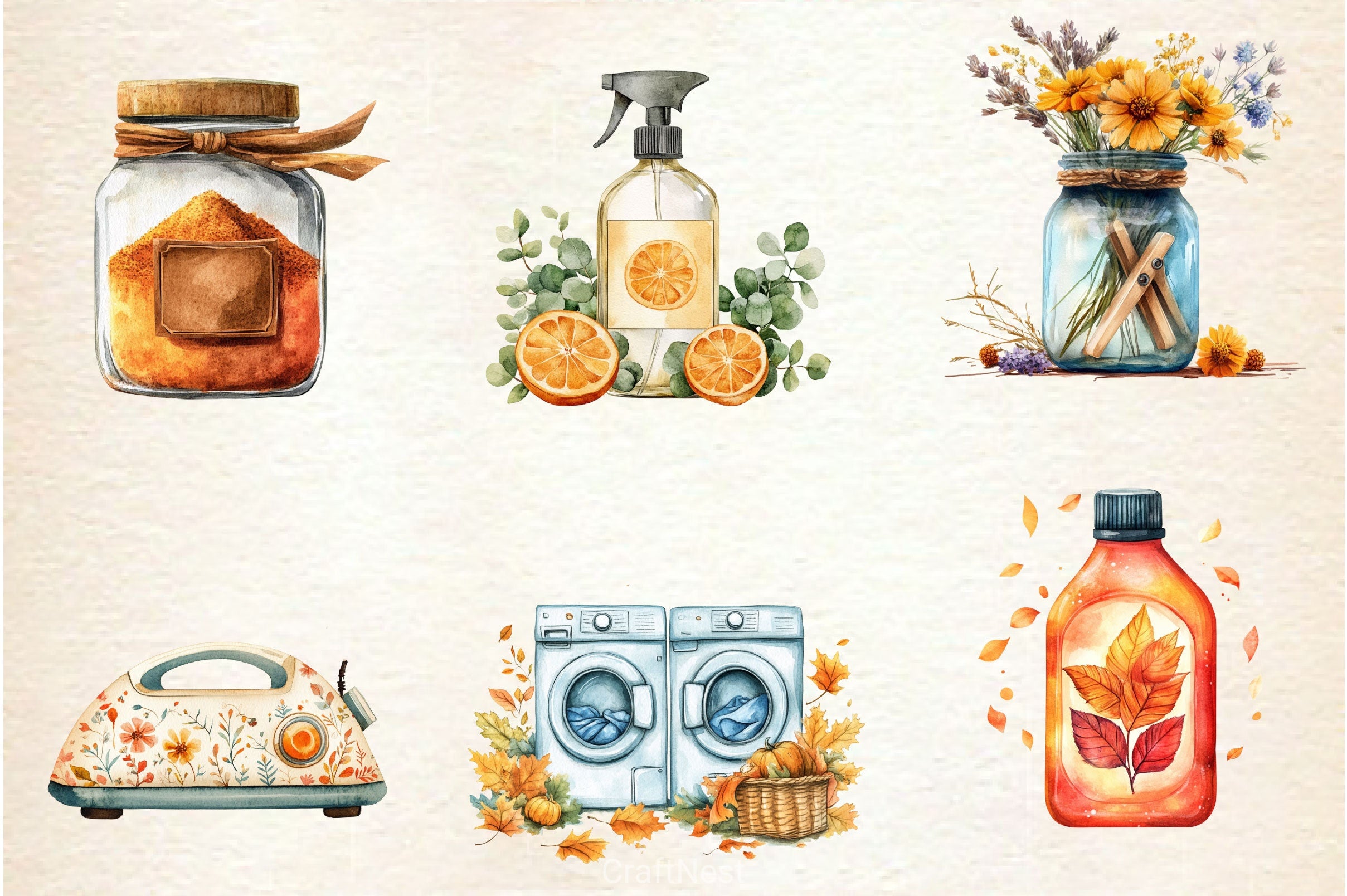 Autumn Laundry Clipart Bundle - CraftNest - Digital Crafting and Art
