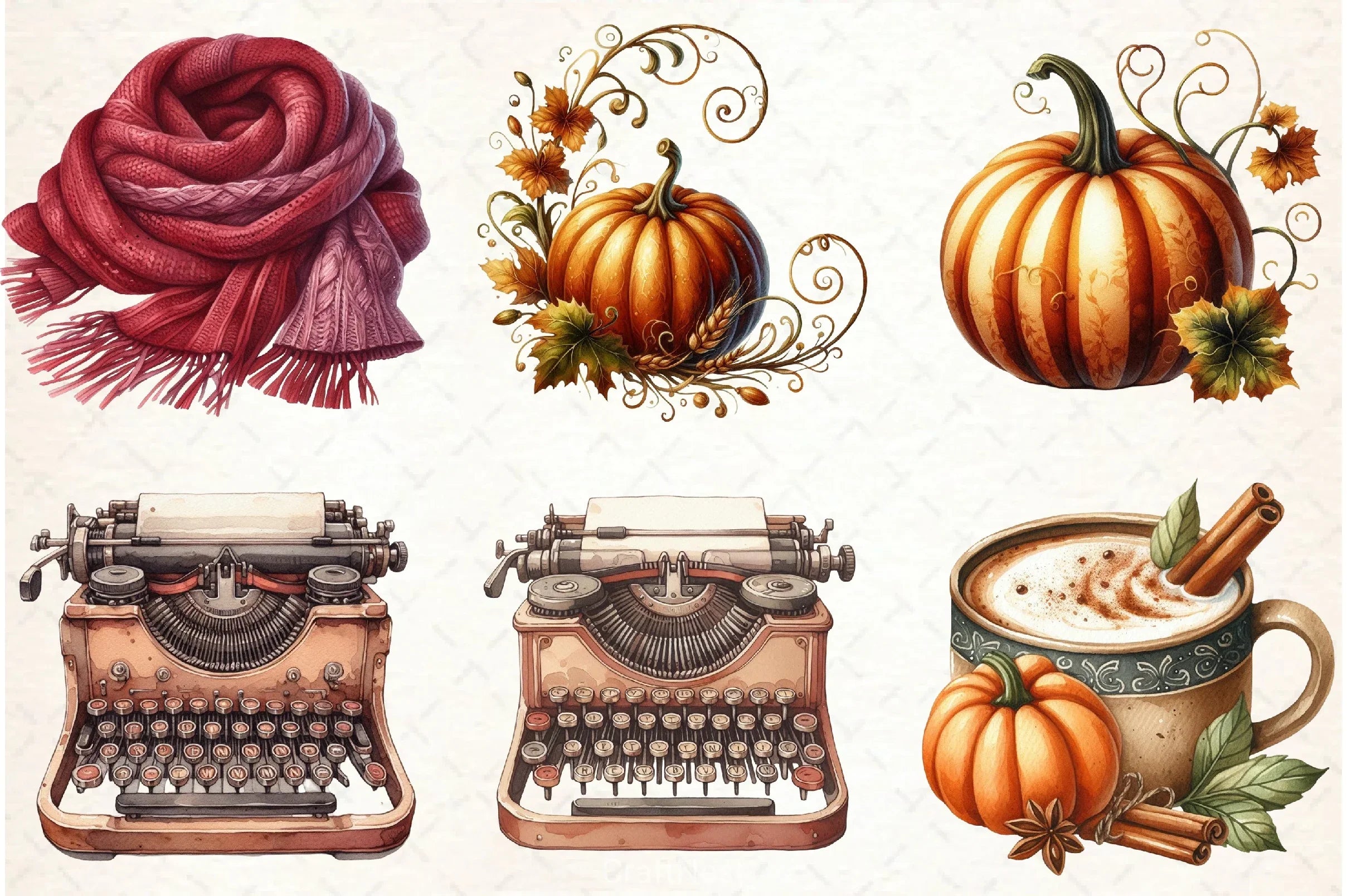 Watercolour Autumn Clipart Bundle 2 - CraftNest - Digital Crafting and Art