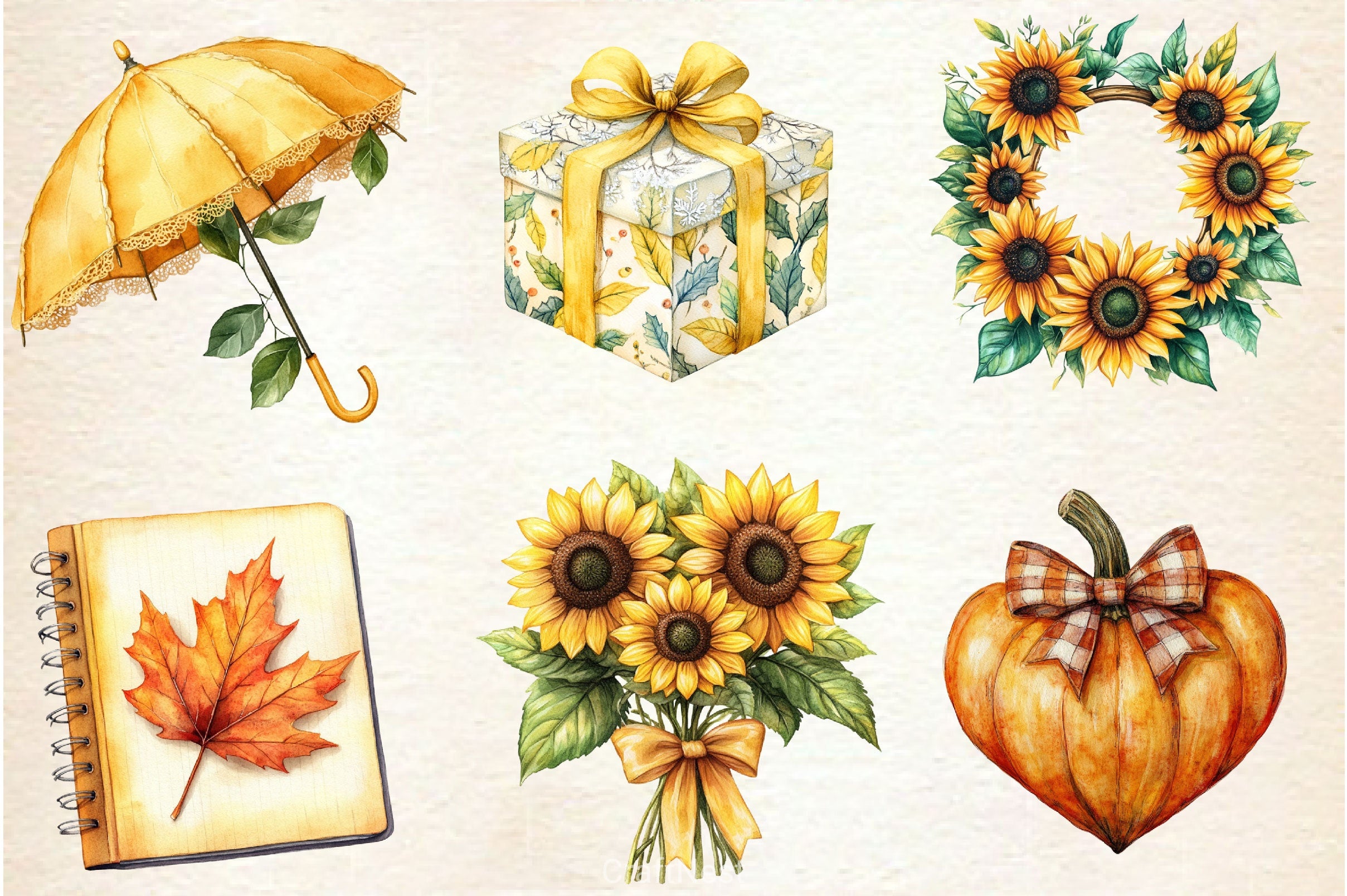 Yellow Coquette Autumn Clipart Bundle 2 - CraftNest - Digital Crafting and Art