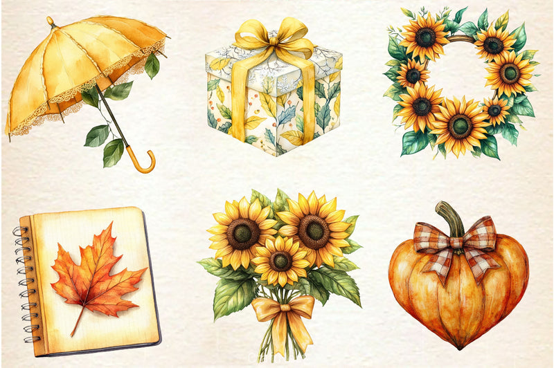 Yellow Coquette Autumn Clipart Bundle 2 - CraftNest - Digital Crafting and Art