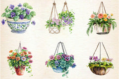 Spring Hanging Planters Clipart Bundle - CraftNest - Digital Crafting and Art