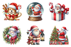 Cartoon Santa Christmas Clipart Bundle - CraftNest - Digital Crafting and Art