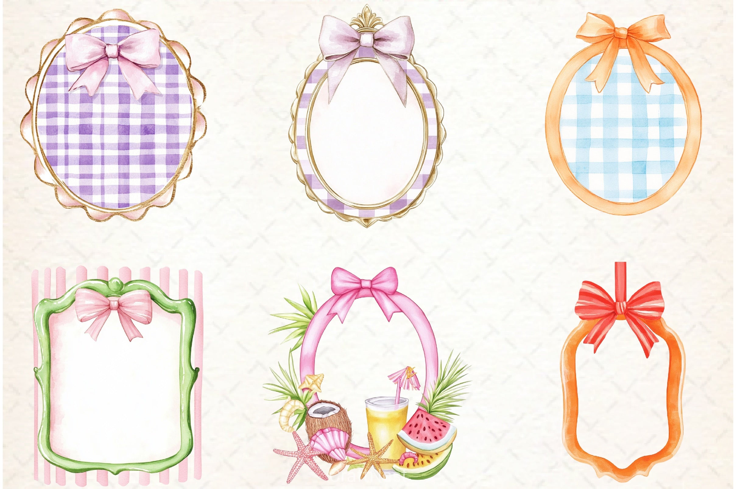 Coquette Summer Frame Clipart Bundle - CraftNest - Digital Crafting and Art