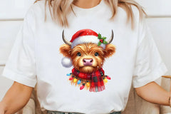 Cute Christmas Highland Cow Clipart Bundle - CraftNest - Digital Crafting and Art