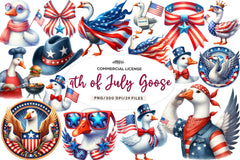 4th Of July Goose Clipart Bundle - CraftNest - Digital Crafting and Art