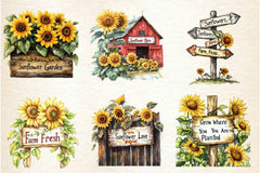 Summer Sunflowers Signs Clipart Bundle - CraftNest - Digital Crafting and Art