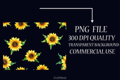 Sunflower Clipart Bundle 5 - CraftNest - Digital Crafting and Art