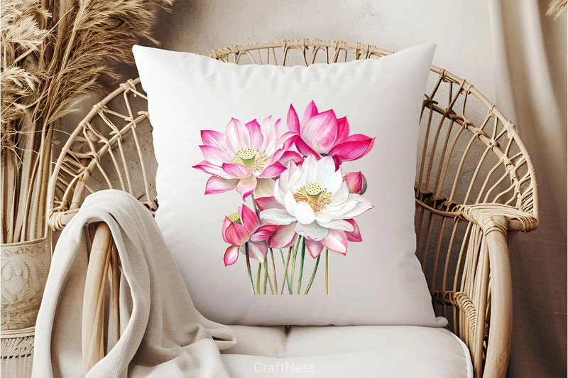 Lotus Flower Arrangements Clipart Bundle - CraftNest - Digital Crafting and Art