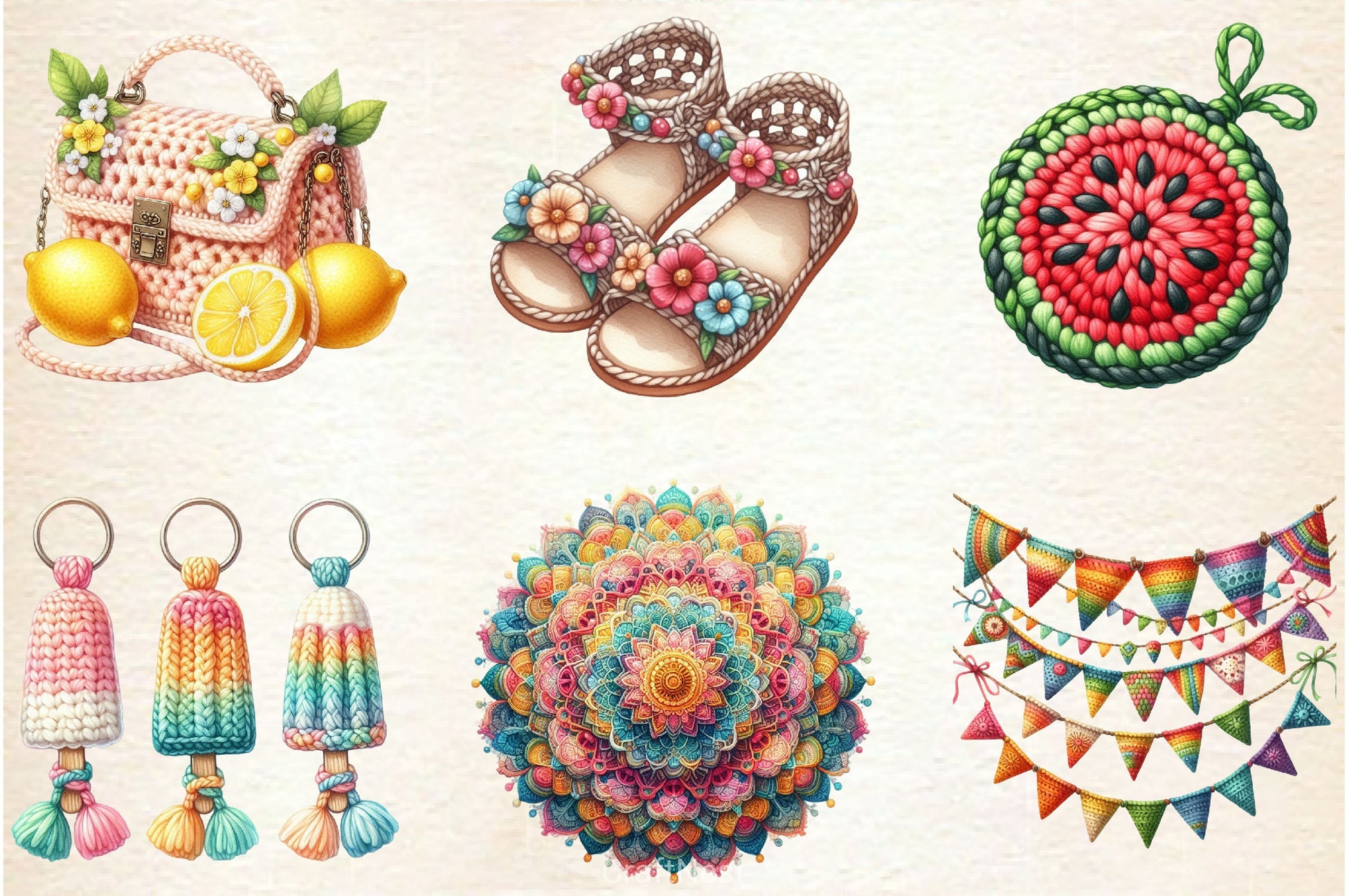 Crochet Summer Clipart Bundle 7 - CraftNest - Digital Crafting and Art
