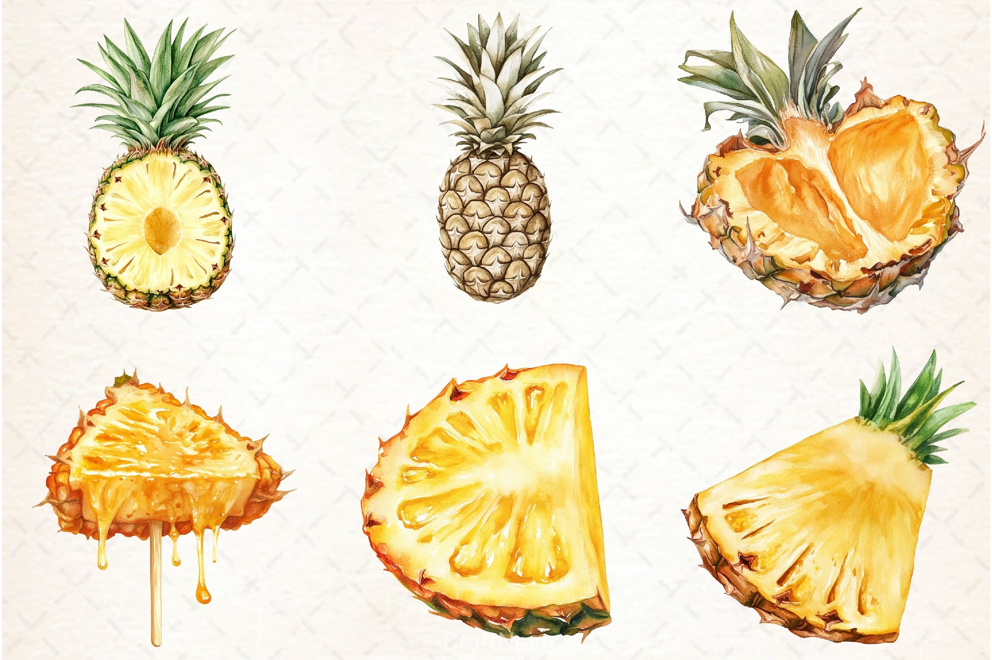 Pineapple Clipart Bundle - CraftNest - Digital Crafting and Art