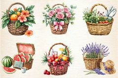 Summer Basket Clipart Bundle 2 - CraftNest - Digital Crafting and Art