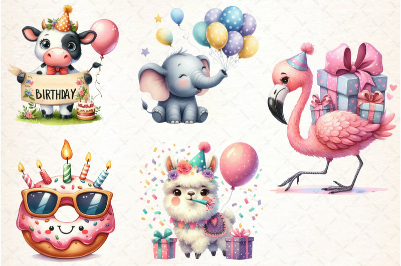 Quirky Birthday Clipart Bundle - CraftNest - Digital Crafting and Art