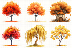 Autumn Trees Clipart Bundle - CraftNest - Digital Crafting and Art