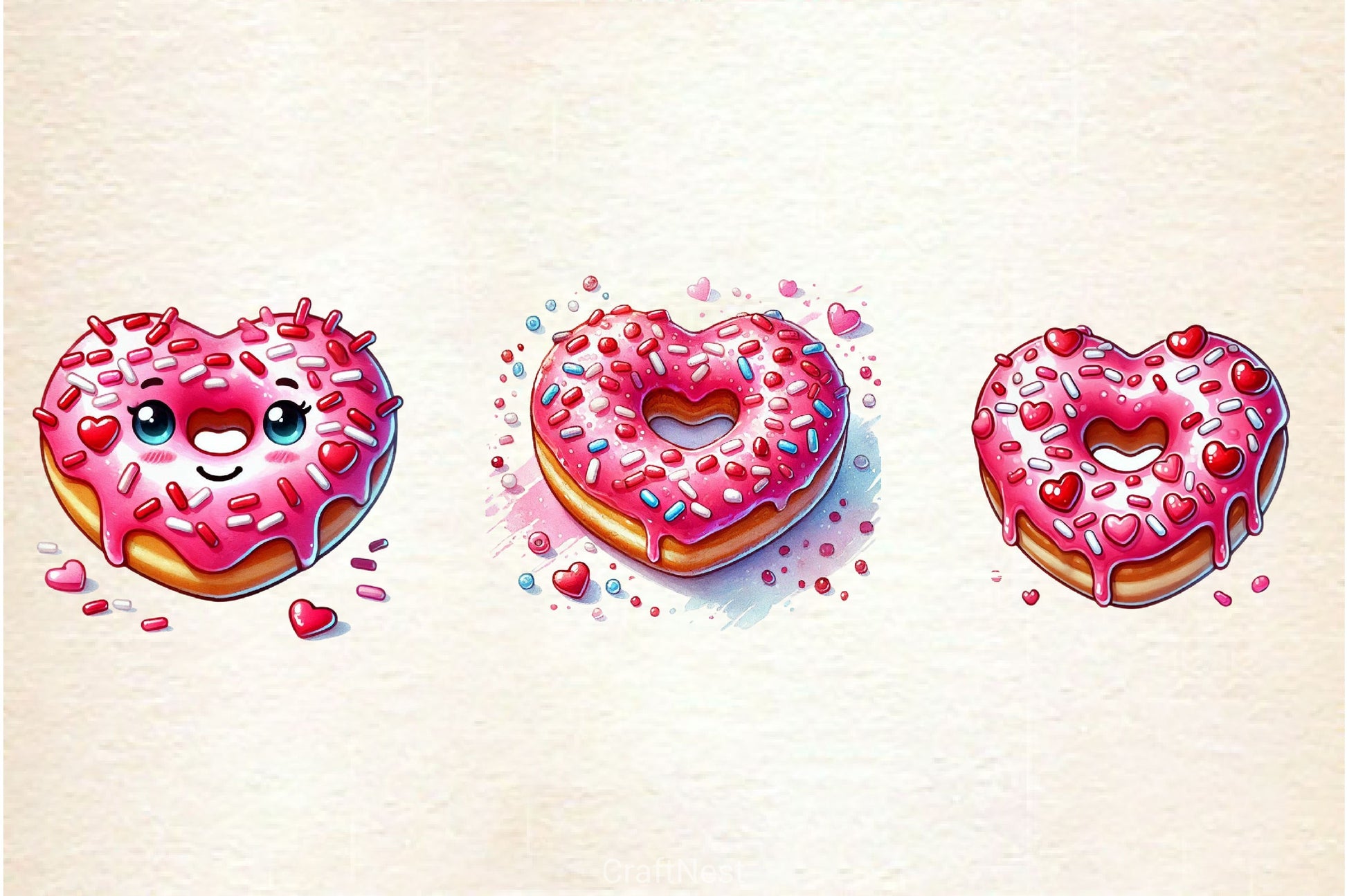 Valentine Donut Clipart Bundle - CraftNest - Digital Crafting and Art