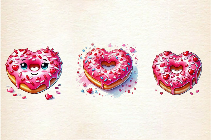 Valentine Donut Clipart Bundle - CraftNest - Digital Crafting and Art