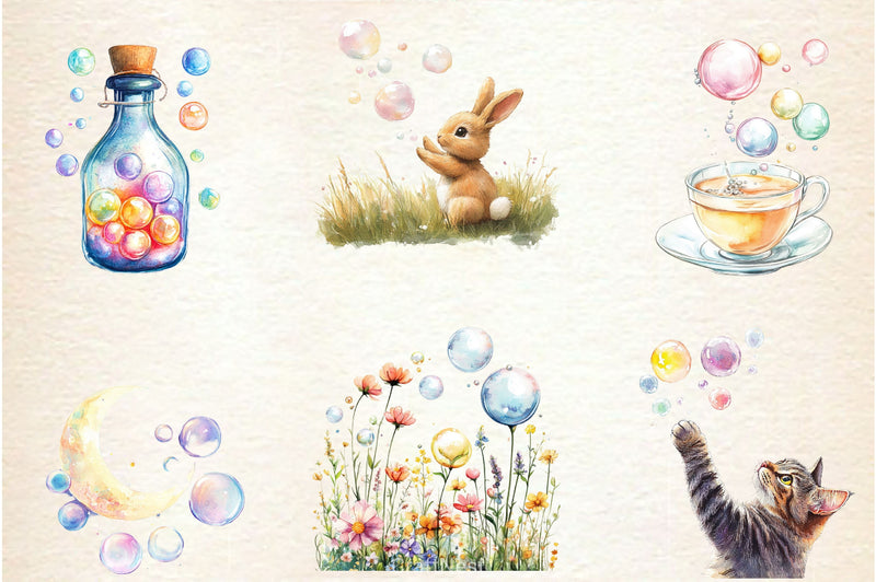 Pastel Soap Bubbles Clipart Bundle 2 - CraftNest - Digital Crafting and Art
