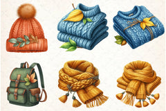 Watercolour Autumn Clipart Bundle - CraftNest - Digital Crafting and Art