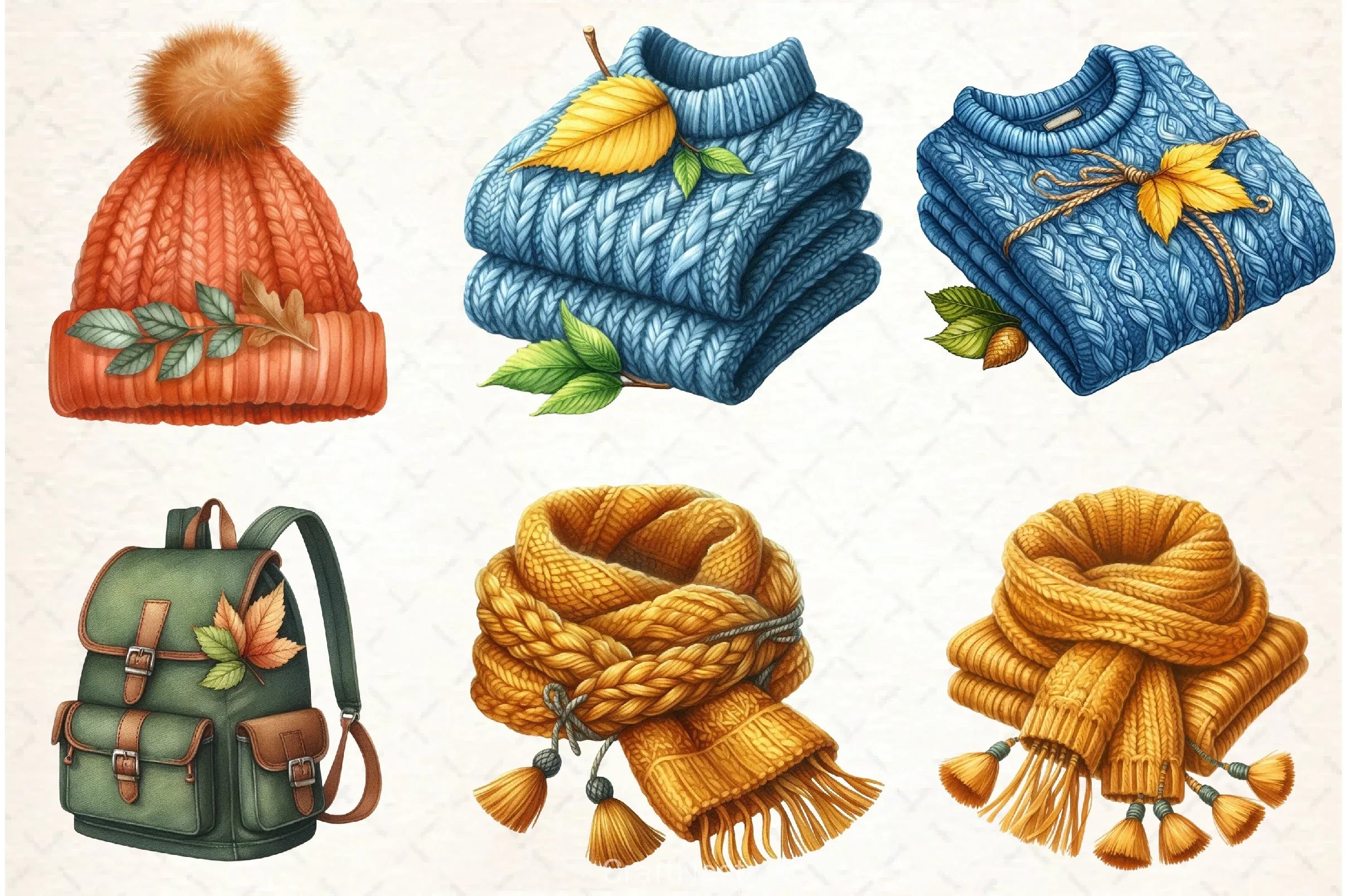 Watercolour Autumn Clipart Bundle - CraftNest - Digital Crafting and Art