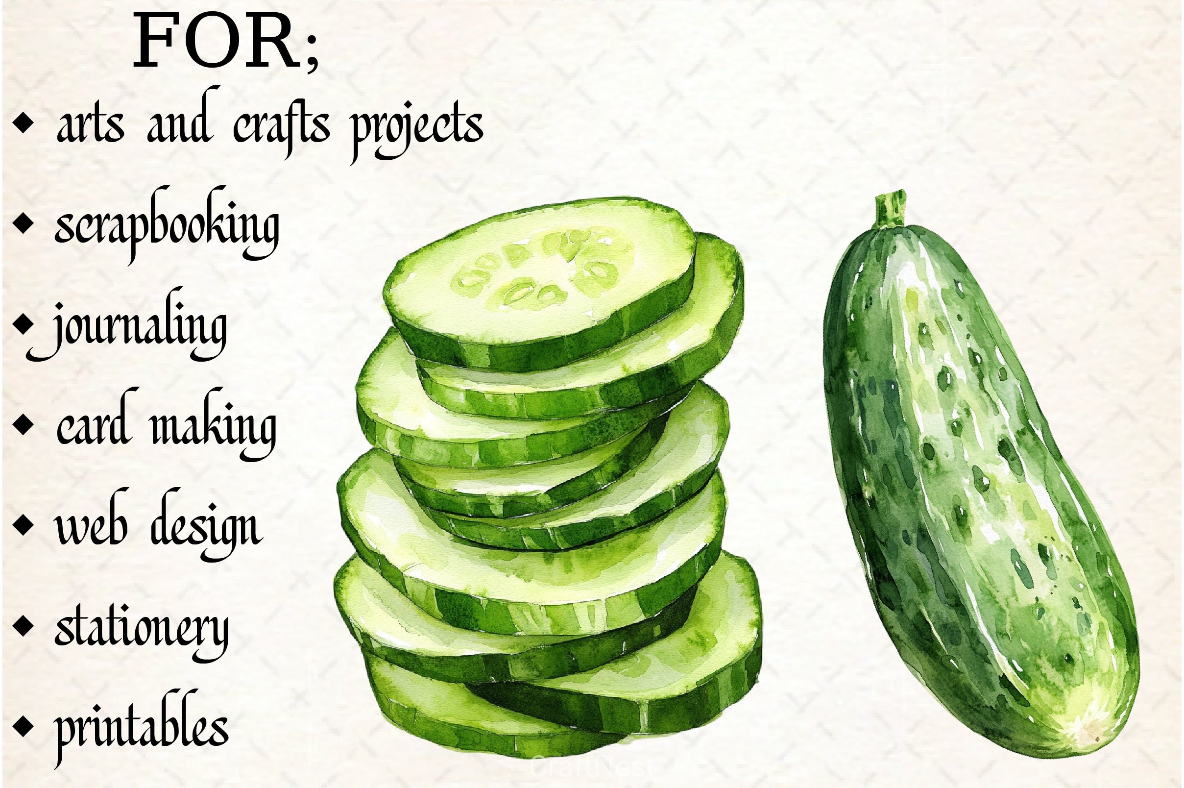 Cucumber Clipart Bundle - CraftNest - Digital Crafting and Art